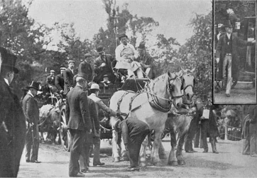 De Paard-en-Wagen Parade, illustratie uit The King, 1 juni 1901